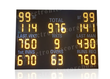 Les tableaux indicateurs électroniques jaunes de cricket, Cricket cadre imperméable de tableau indicateur de Digital