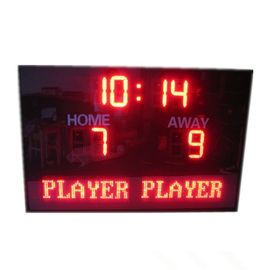 Tableau indicateur électronique du football de la couleur LED de Team Name In Red avec le Cabinet imperméable