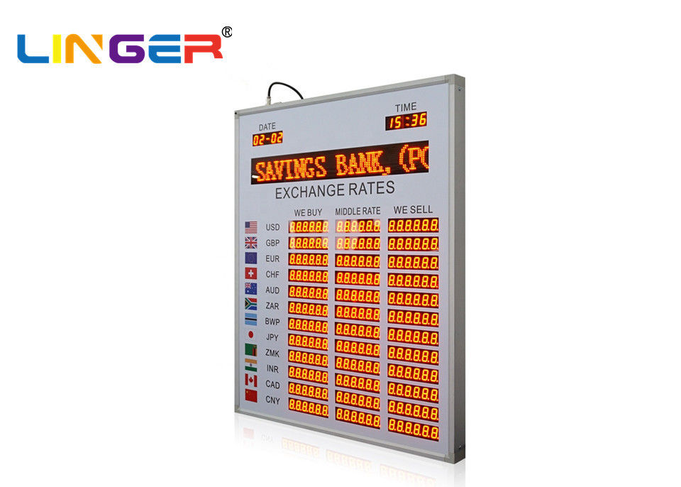 Professional Foreign Currency Exchange Rate Display Board Of 7 Segment For Bank