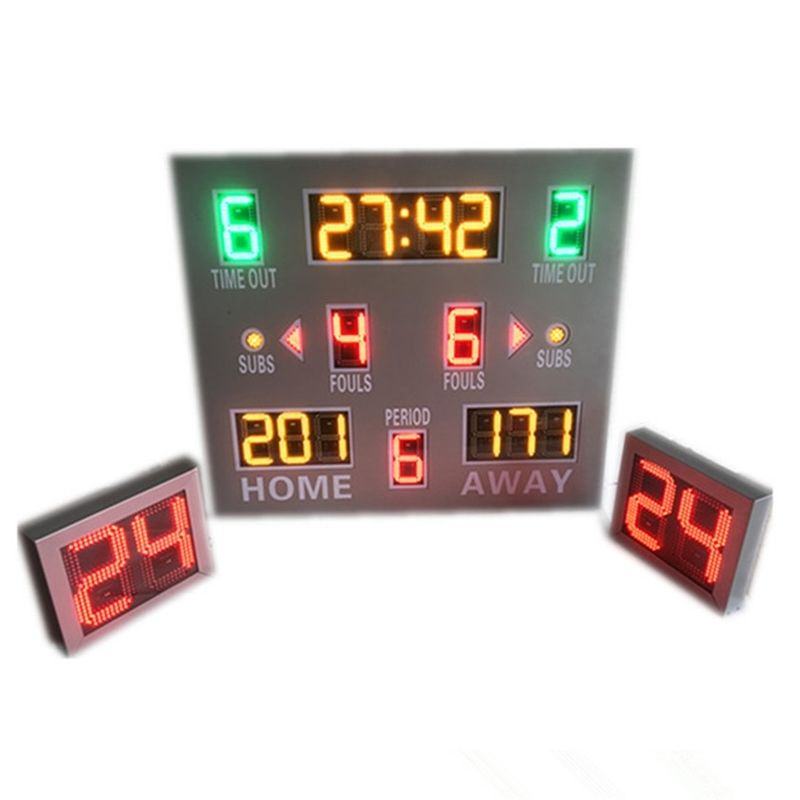 Digital Wireless Control LED Basketball Scoreboard With Shot Clock In 3 kinds Of Colors