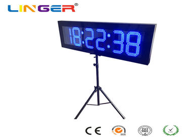 Affichage mené électronique d'horloge pour le sport de course dans la couleur bleue avec le trépied