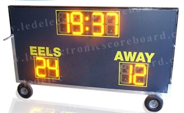 Waterproof Multi Sport Scoreboard , Football Field Scoreboard With Wheel Stand